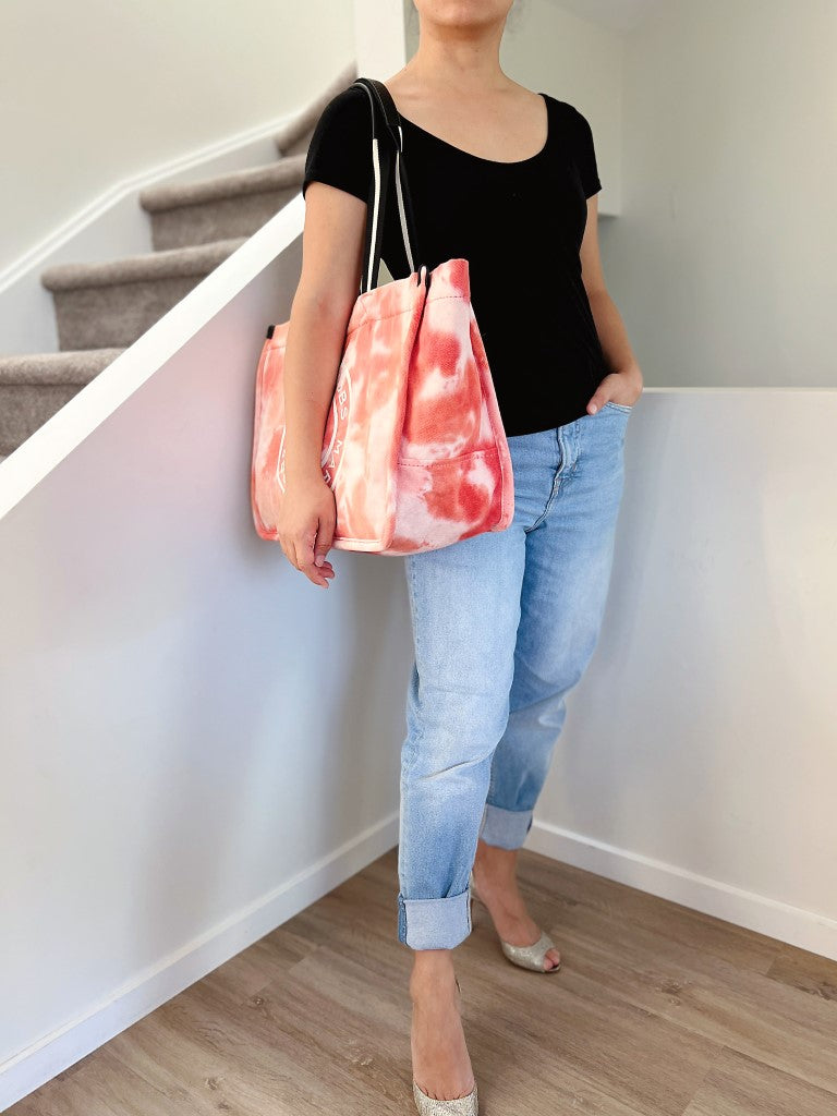 Marc Jacobs Tie Dye Canvas Front Pattern Oversized Shoulder Bag Excellent