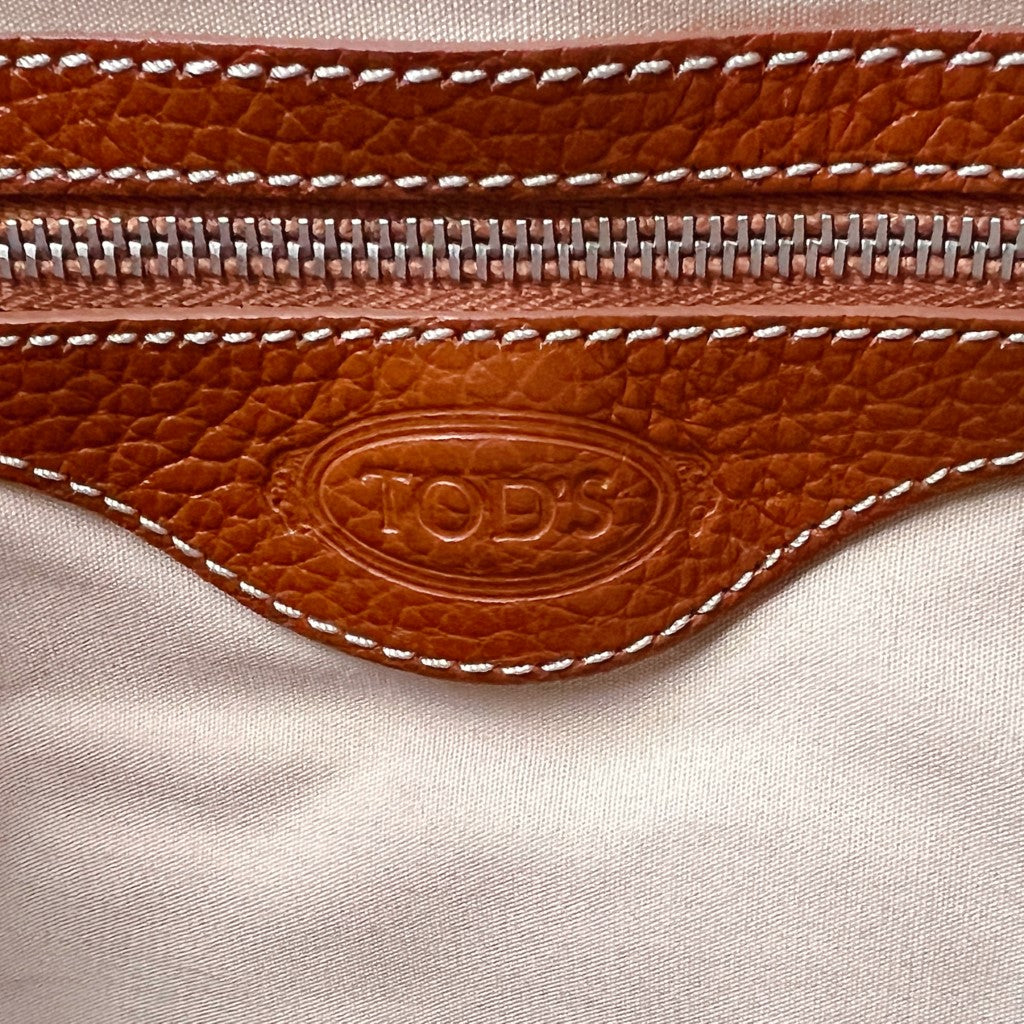 Tod's Stripe Detail Canvas Carryall Shoulder Bag Excellent