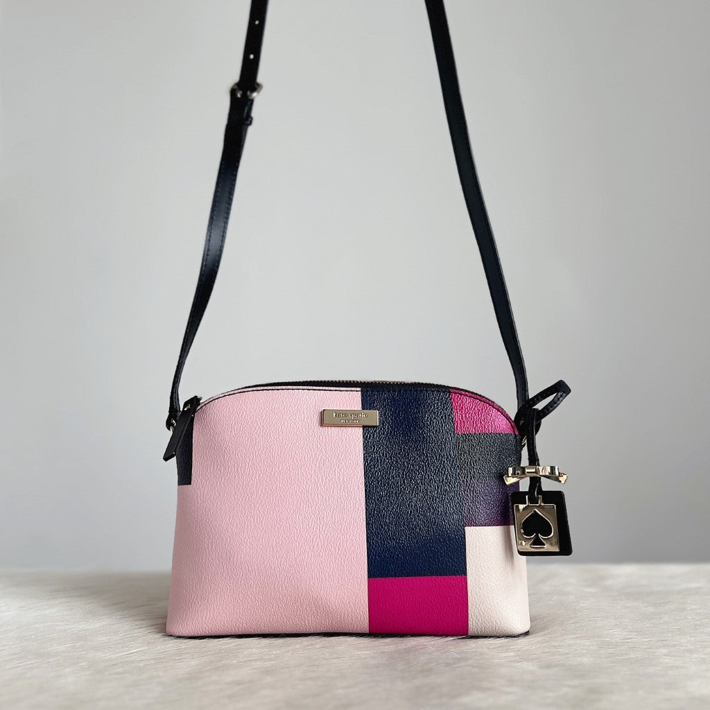 Kate Spade Black Leather Colour Block Crossbody Shoulder Bag Excellent