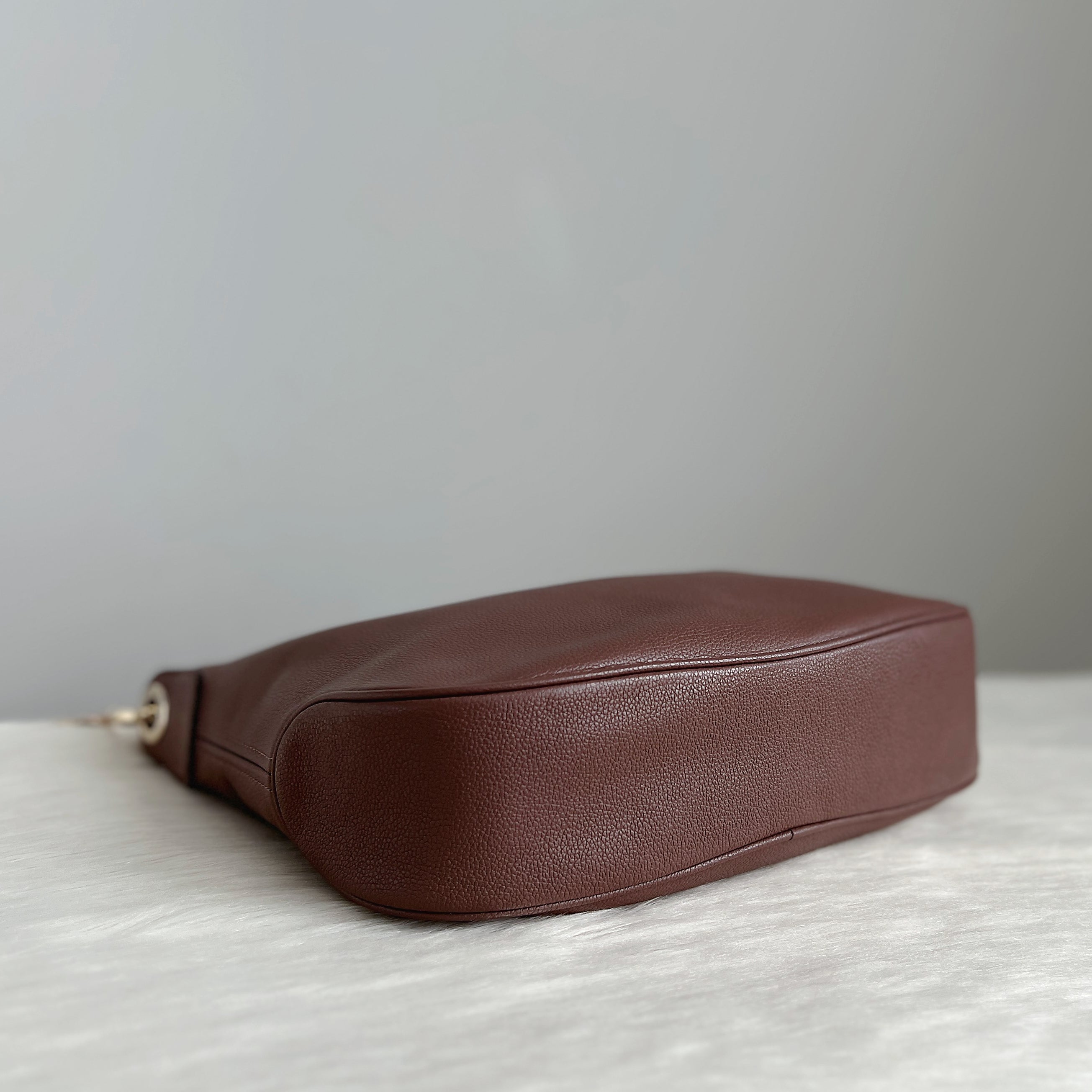 Kate Spade Mocha Leather Double Strap Crossbody Shoulder Bag + Pouch Like New