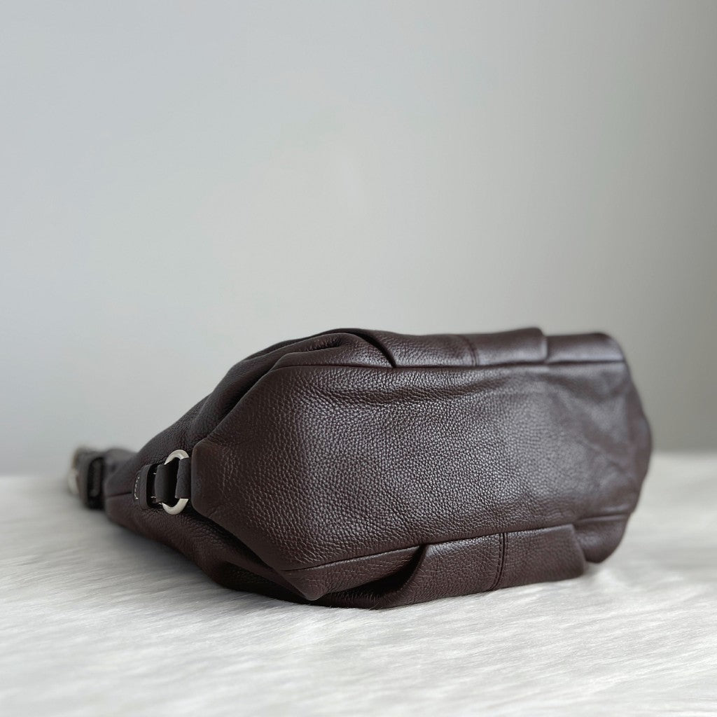 Coach Chocolate Leather Messenger Crossbody Shoulder Bag Excellent