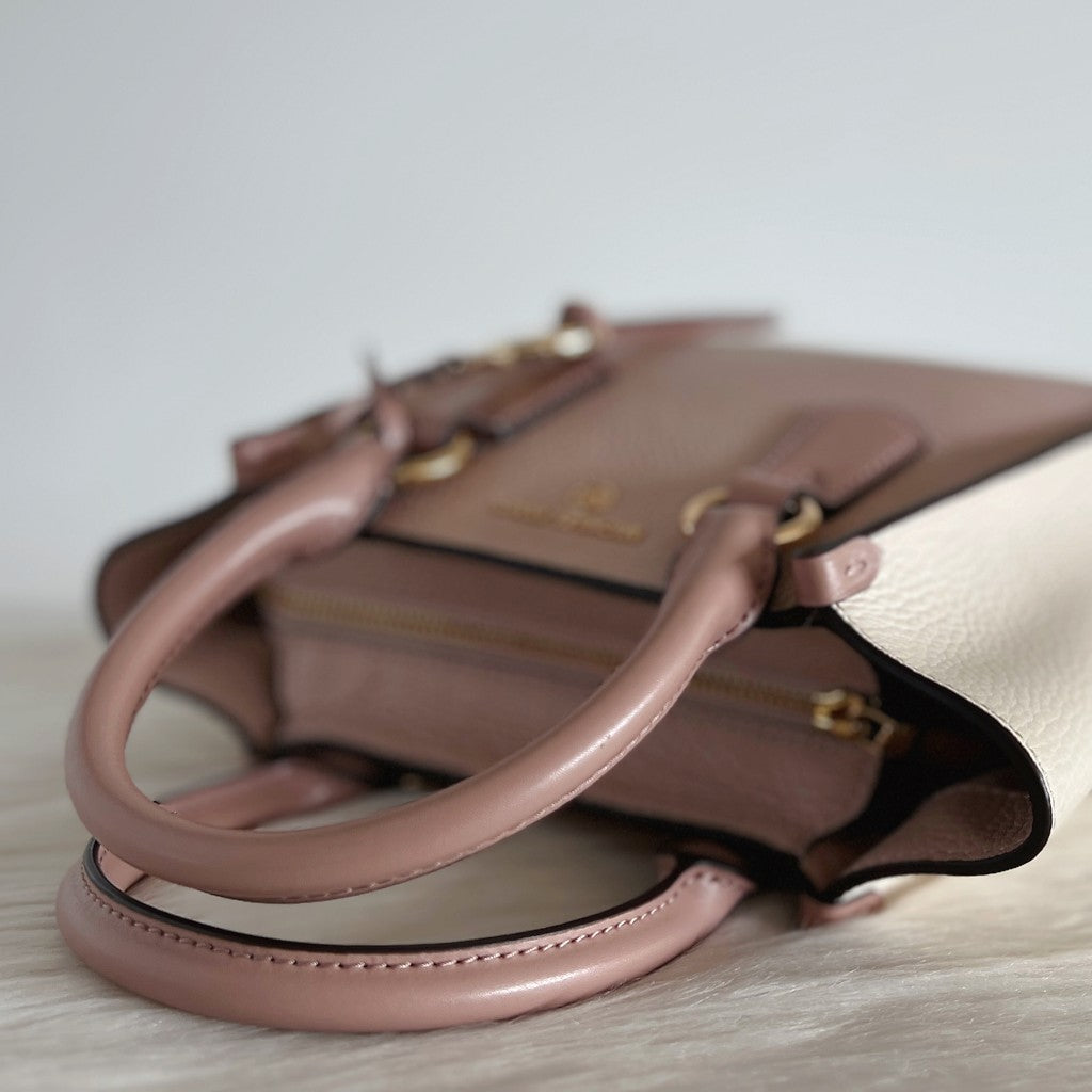 Michael Kors Tri-Tone Leather Front Logo 2 Way Shoulder Bag Like New