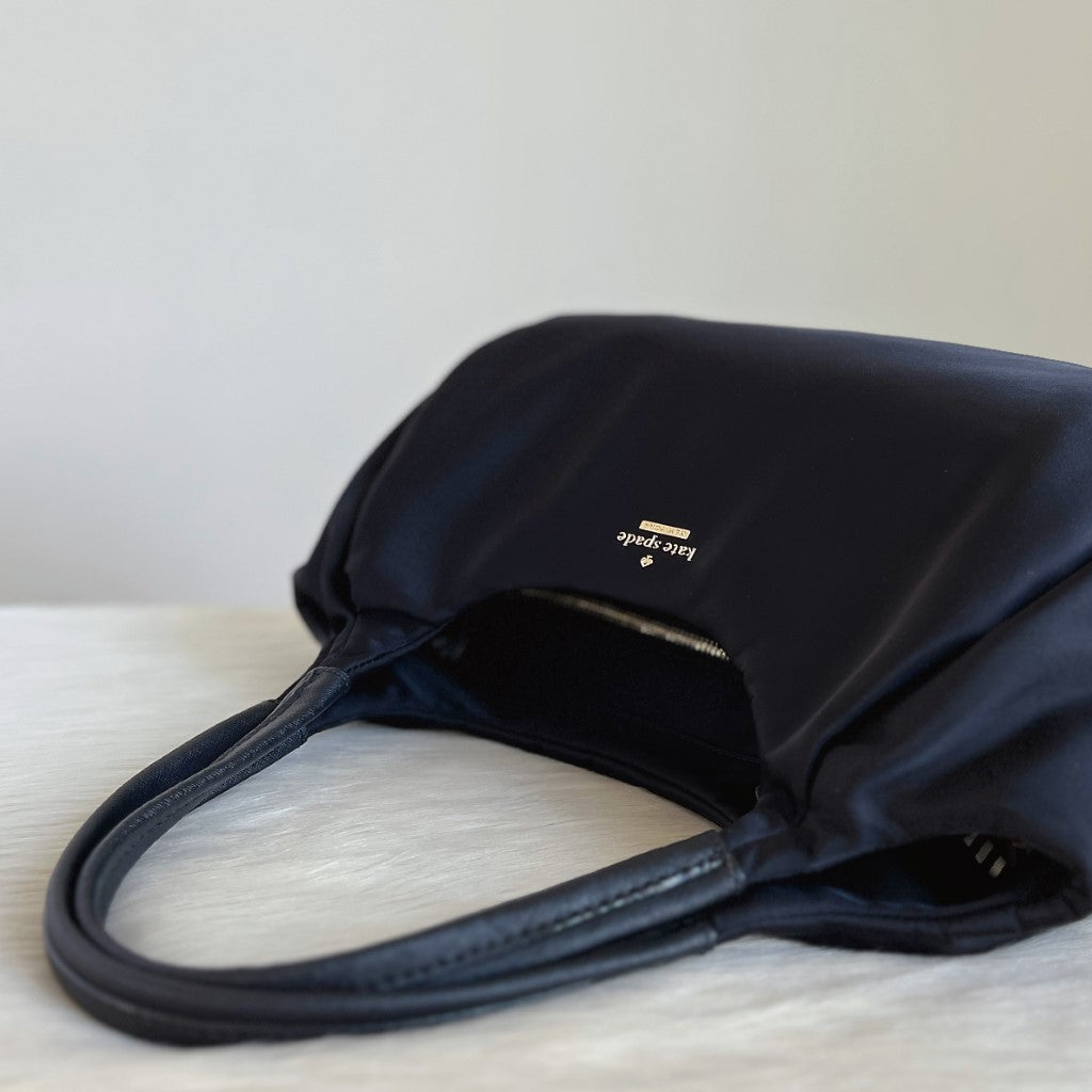 Kate Spade Black Front Logo Shopper Shoulder Bag Excellent
