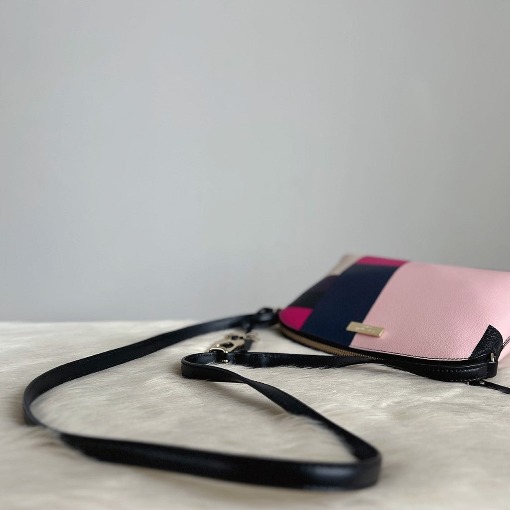 Kate Spade Black Leather Colour Block Crossbody Shoulder Bag Excellent