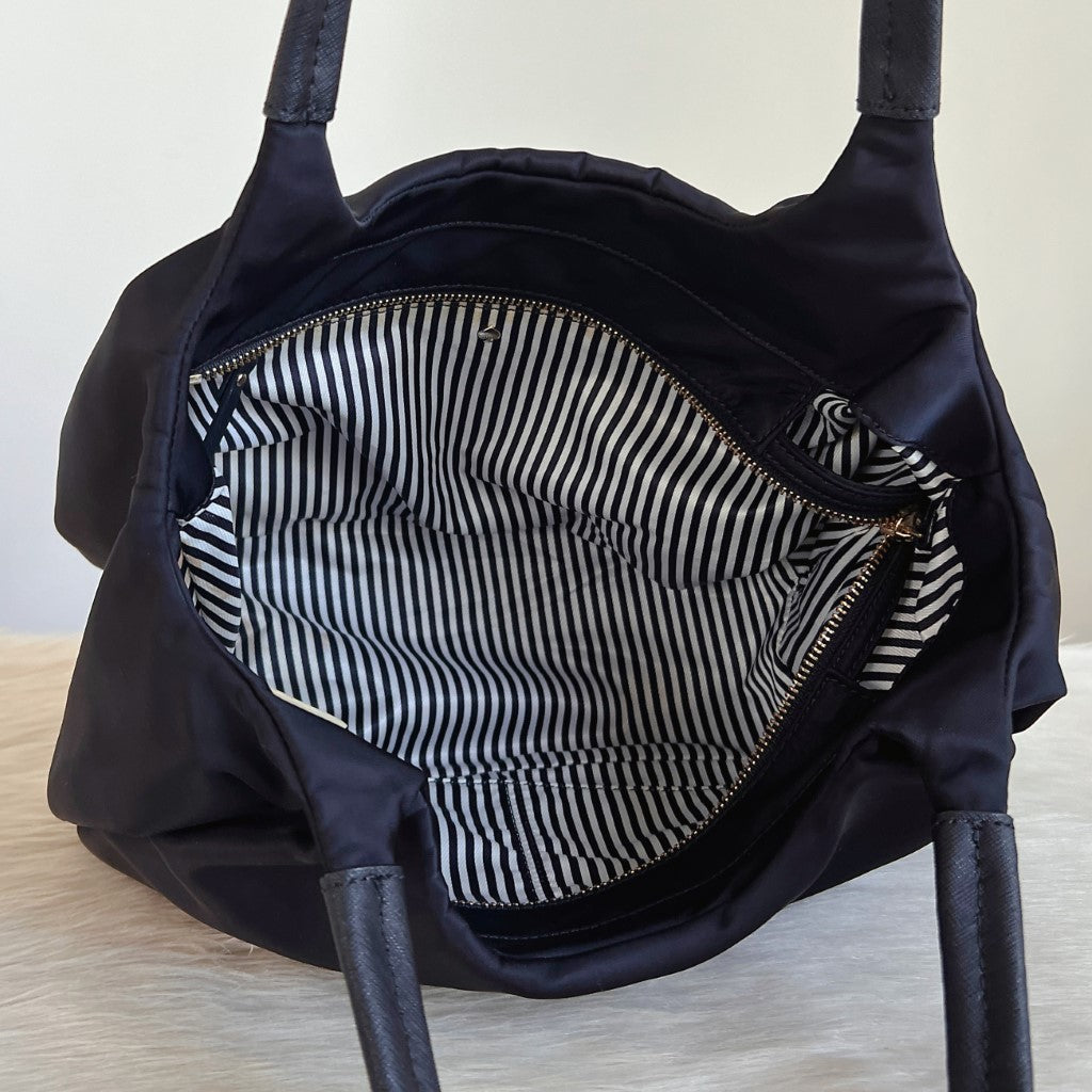 Kate Spade Black Front Logo Shopper Shoulder Bag Excellent