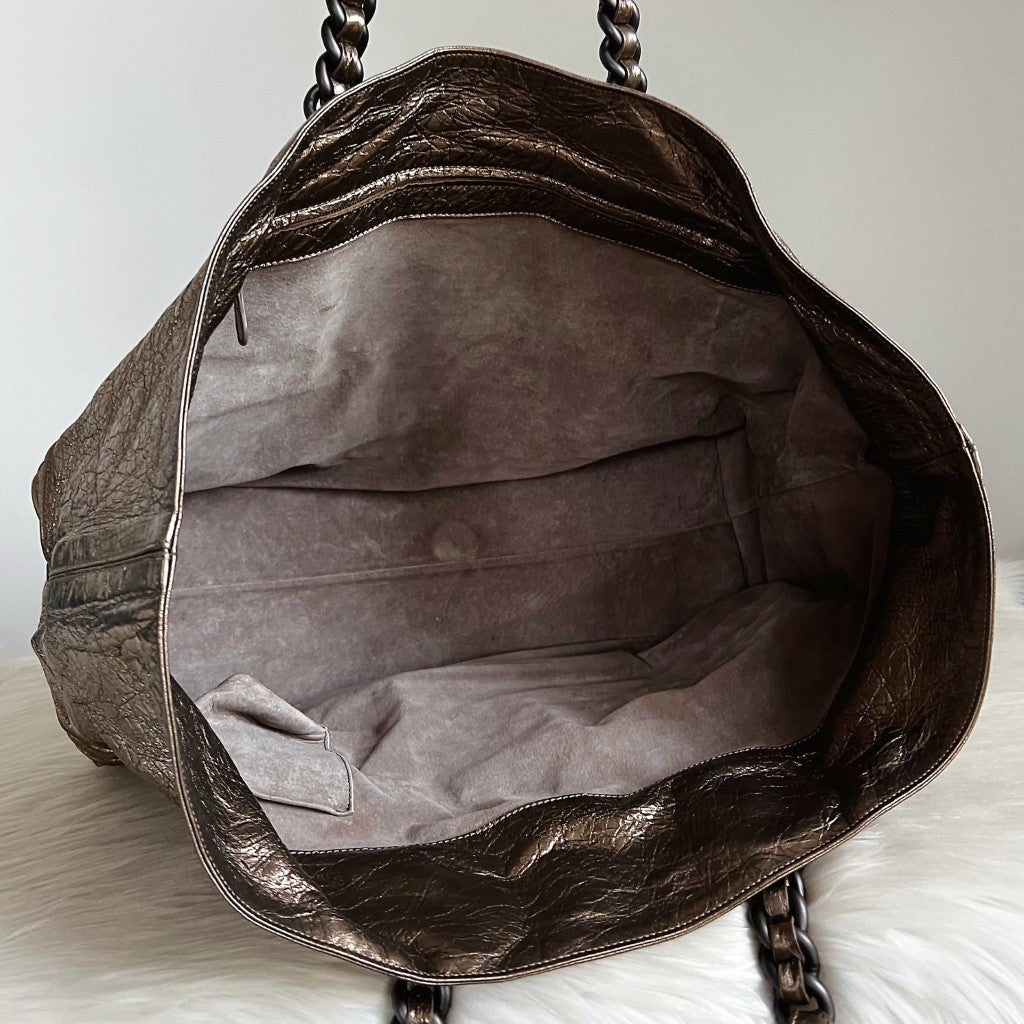 Bottega Veneta Metallic Gold Chain Detail Large Shoulder Bag