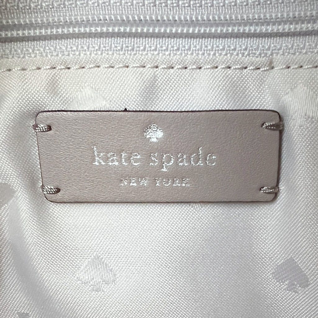 Kate Spade Taupe Leather Heart Chain Pattern Crossbody Shoulder Bag Like New