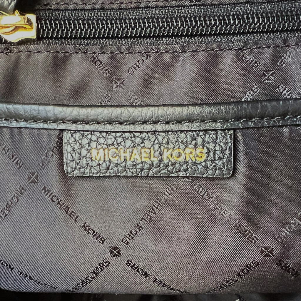 Michael Kors Black Leather Double Compartment Small Backpack Like New
