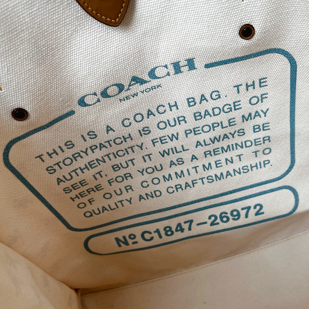 Coach Floral Signature Logo Carryall Book Tote Shoulder Bag Like New
