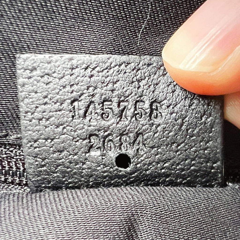 Gucci Black Canvas Double Strap Detail Carryall Shoulder Bag