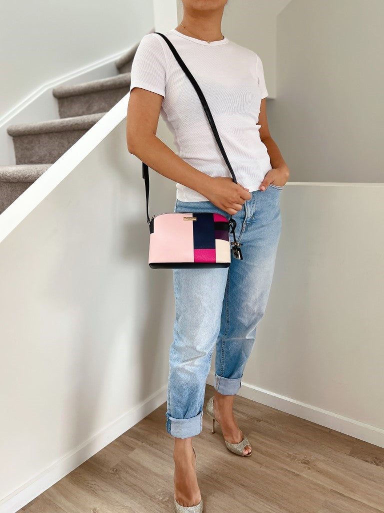 Kate Spade Black Leather Colour Block Crossbody Shoulder Bag Excellent