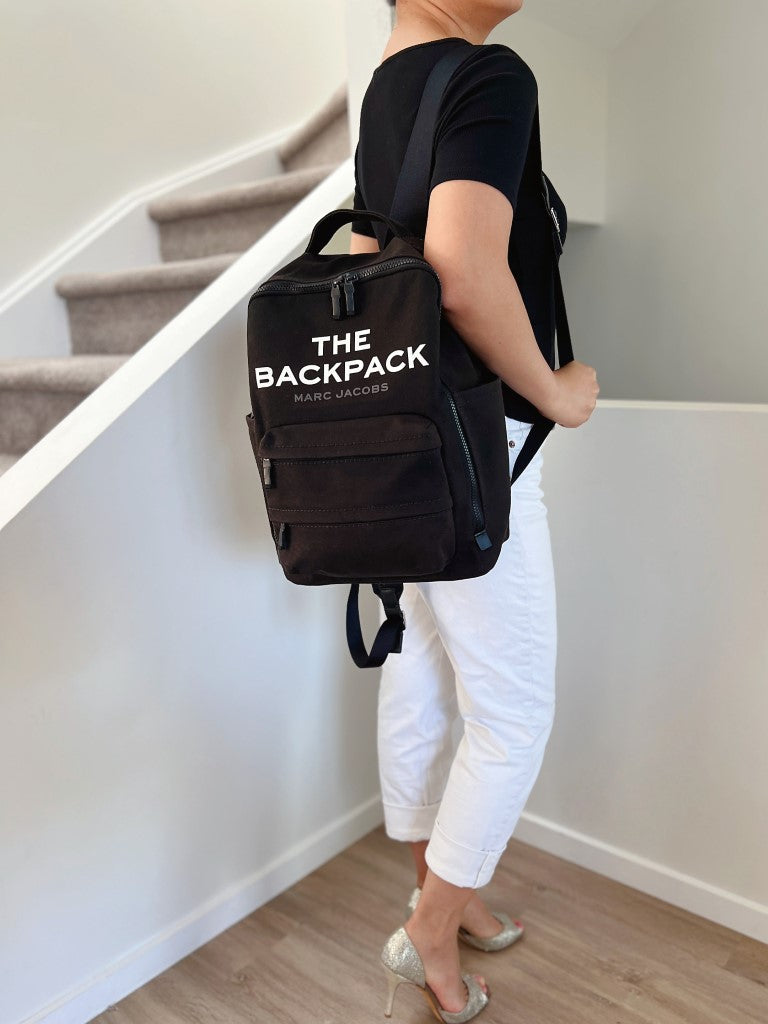 Marc Jacobs Black Canvas Large Backpack New with Tags