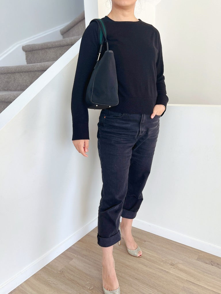 Gucci Black Canvas Double Strap Detail Carryall Shoulder Bag
