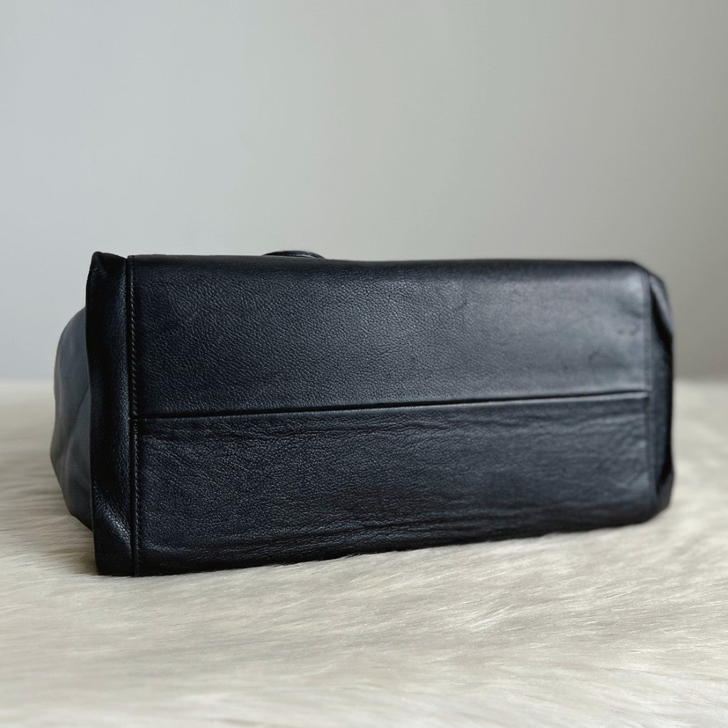 See by Chloe Black Leather Front Bow Detail 2 Way Shoulder Bag