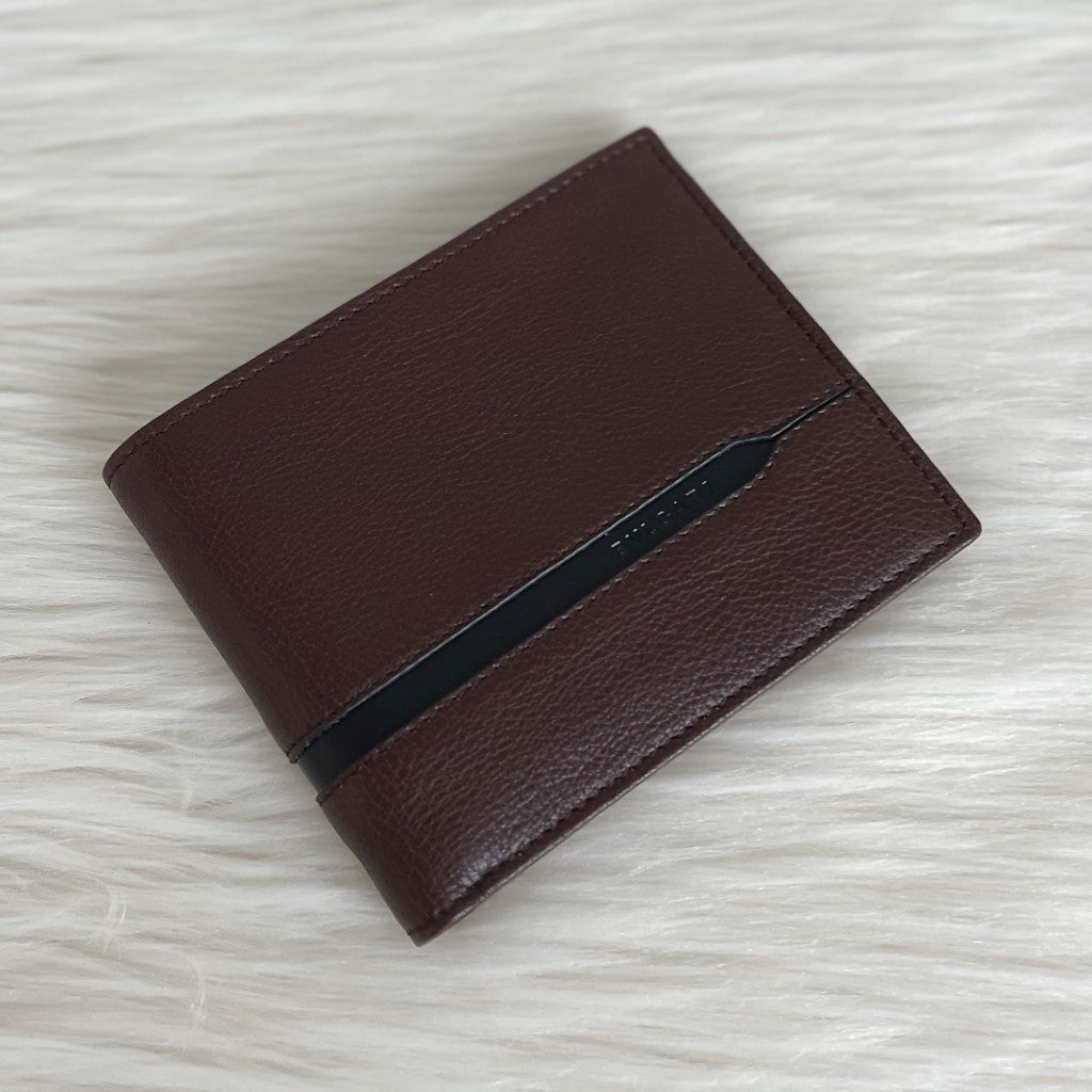 Bvlgari Two Tone Leather Bi-fold Unisex Wallet Like New
