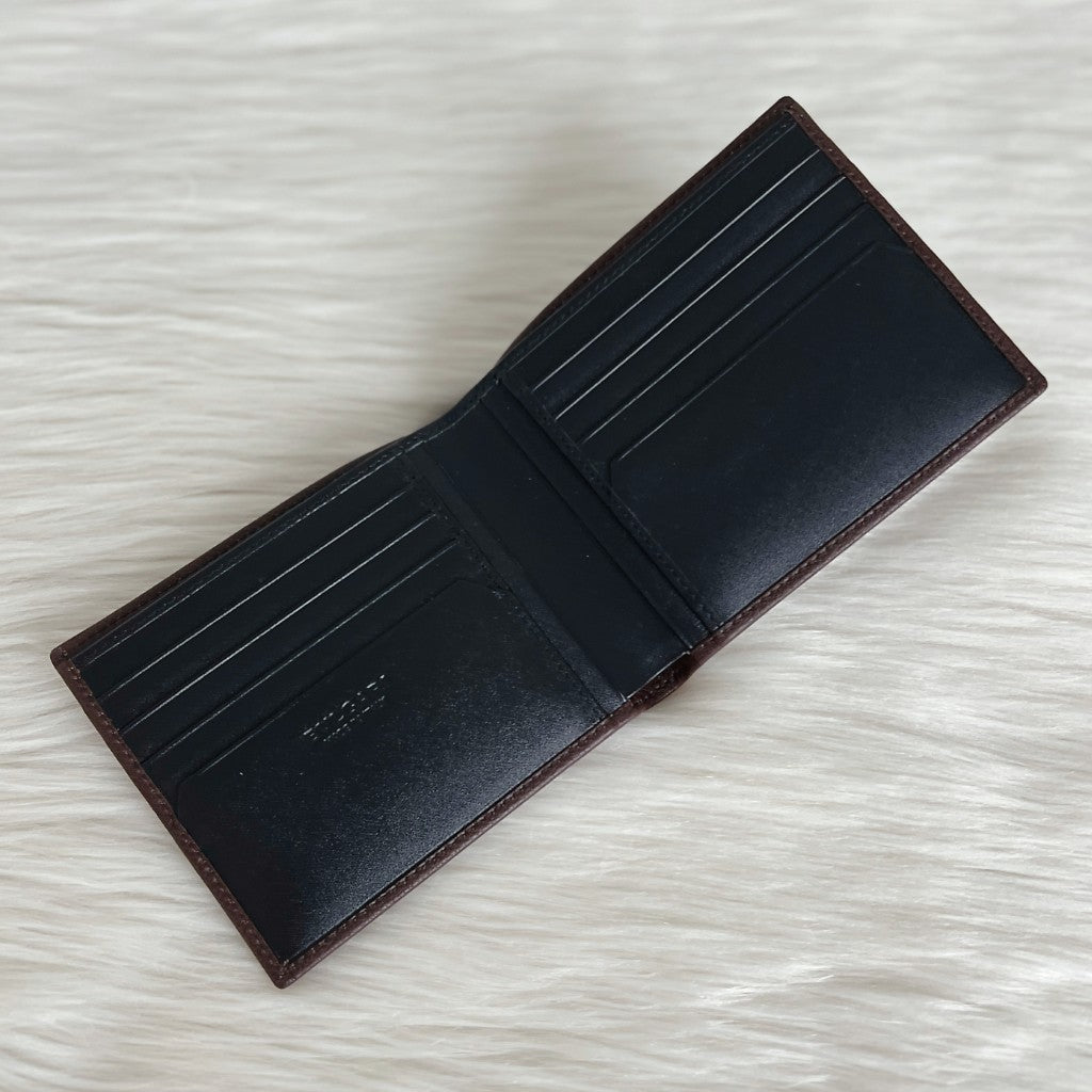 Bvlgari Two Tone Leather Bi-fold Unisex Wallet Like New