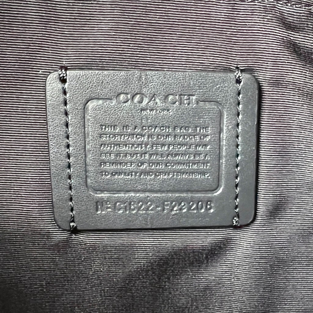 Coach Black Leather Monogram Shopper Shoulder Bag Like New