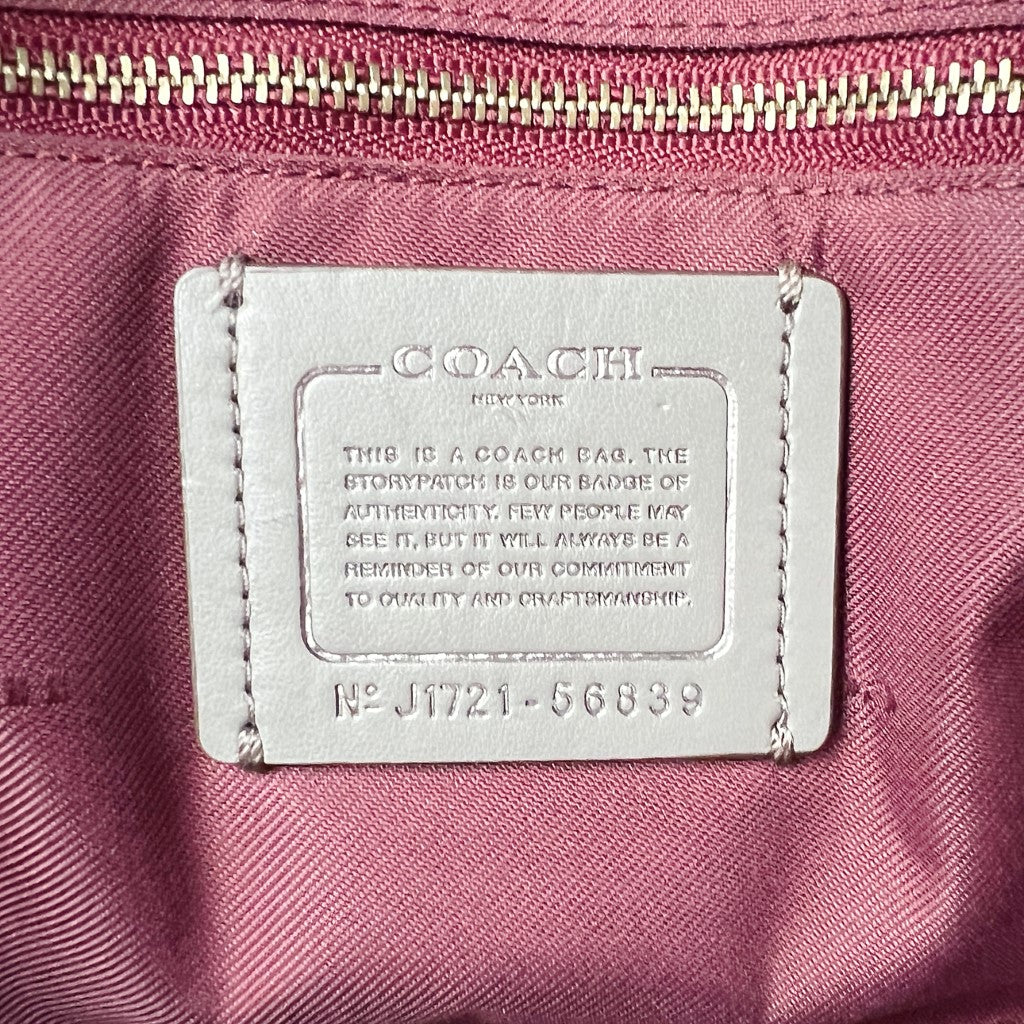 Coach Grey Leather Triple Compartment Career 2 Way Shoulder Bag Like New