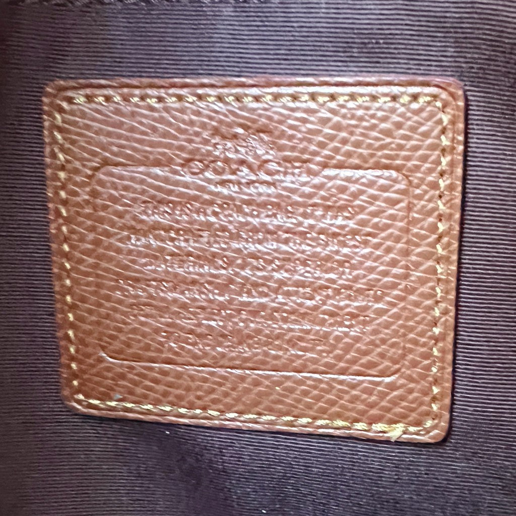Coach Caramel Leather Monogram Triple Compartment 2 Way Shoulder Bag Like New