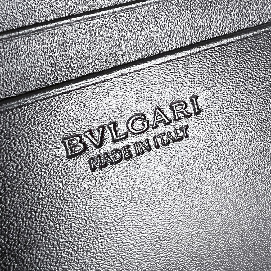 Bvlgari Two Tone Leather Bi-fold Unisex Wallet Like New