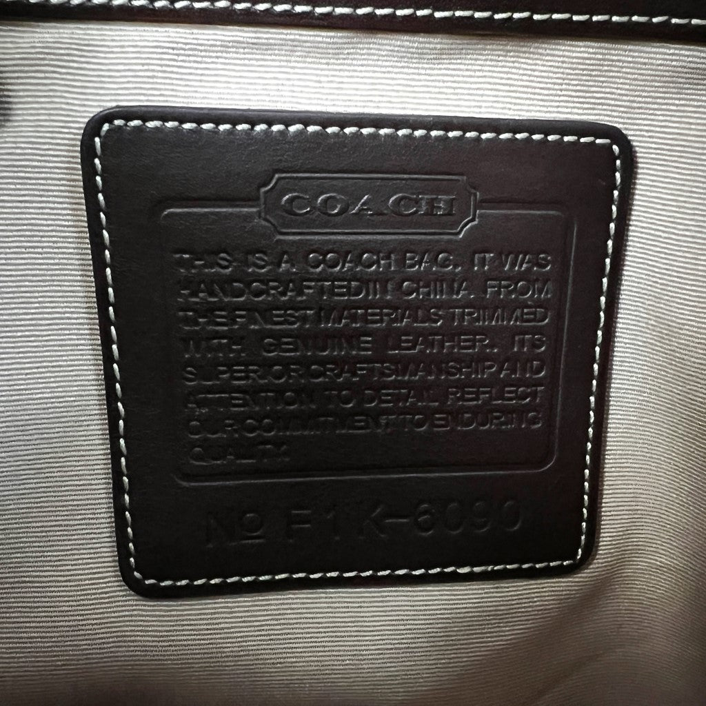 Coach Chocolate Jacquard Leather Monogram Shoulder Bag Excellent