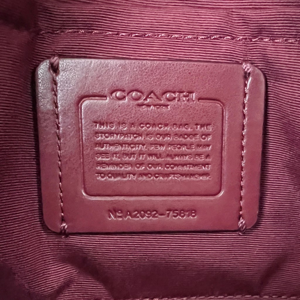 Coach Leather Embossed Logo Double Compartment Crossbody Shoulder Bag Like New