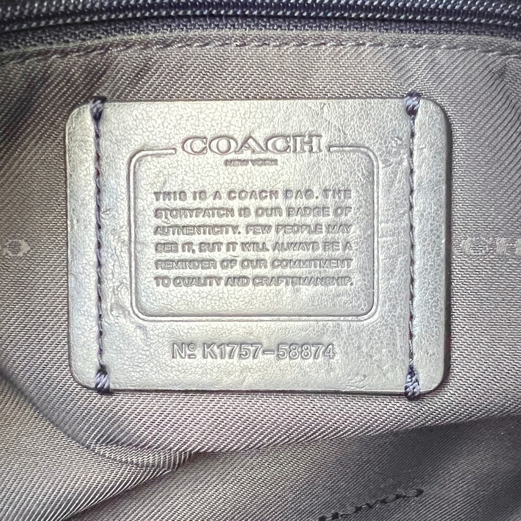 Coach Navy Leather Front Detail 2 Way Shoulder Bag Excellent