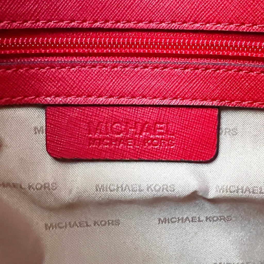 Michael Kors Red Leather Hamilton 2 Way Shoulder Bag Excellent