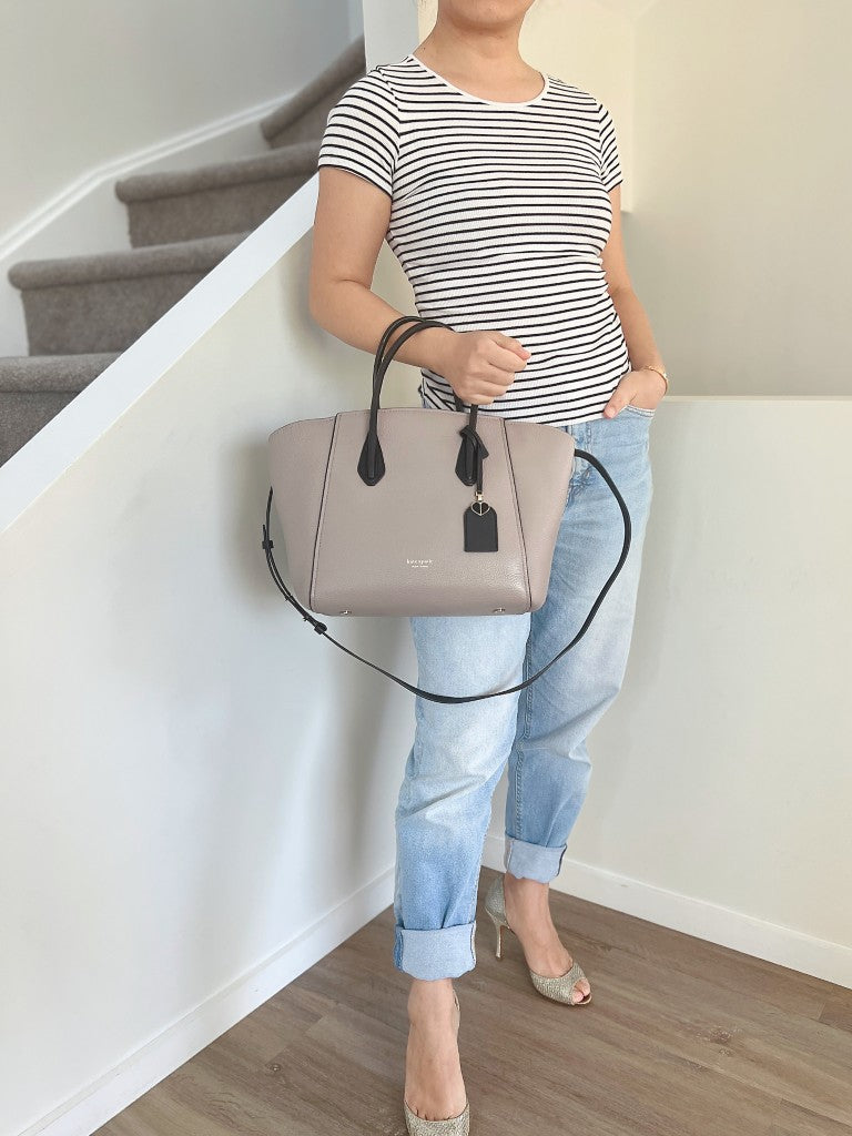 Kate Spade Two Tone Leather Triple Compartment 2 Way Shoulder Bag Excellent