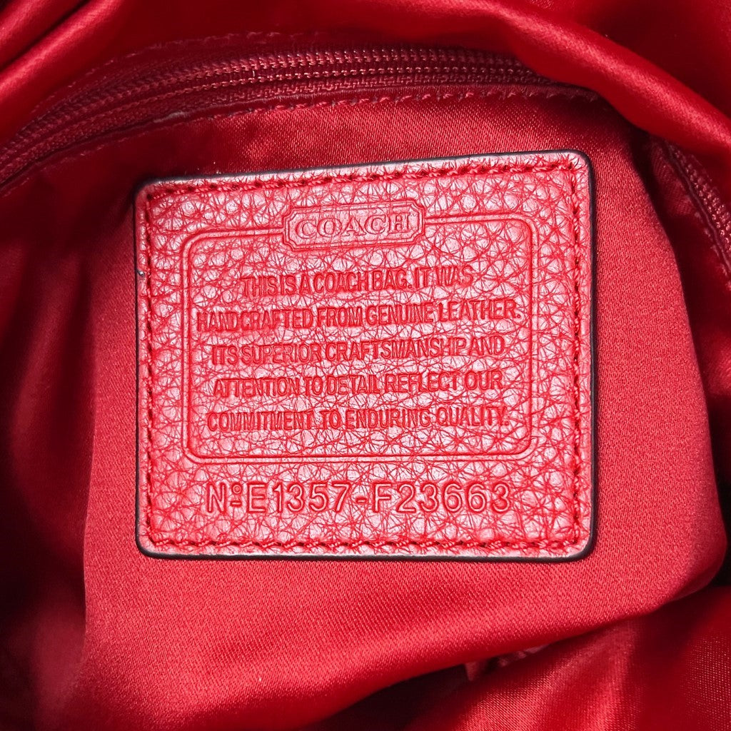 Coach Red Leather Turn Lock Flap Crossbody Shoulder Bag Excellent