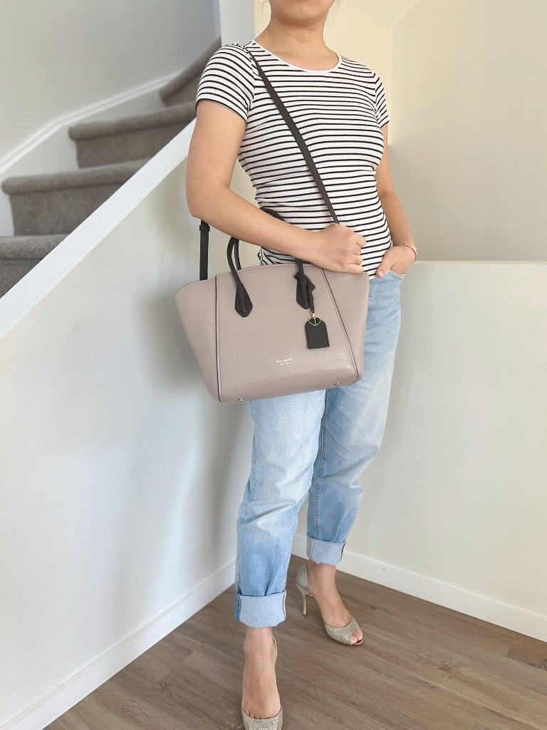 Kate Spade Two Tone Leather Triple Compartment 2 Way Shoulder Bag Excellent