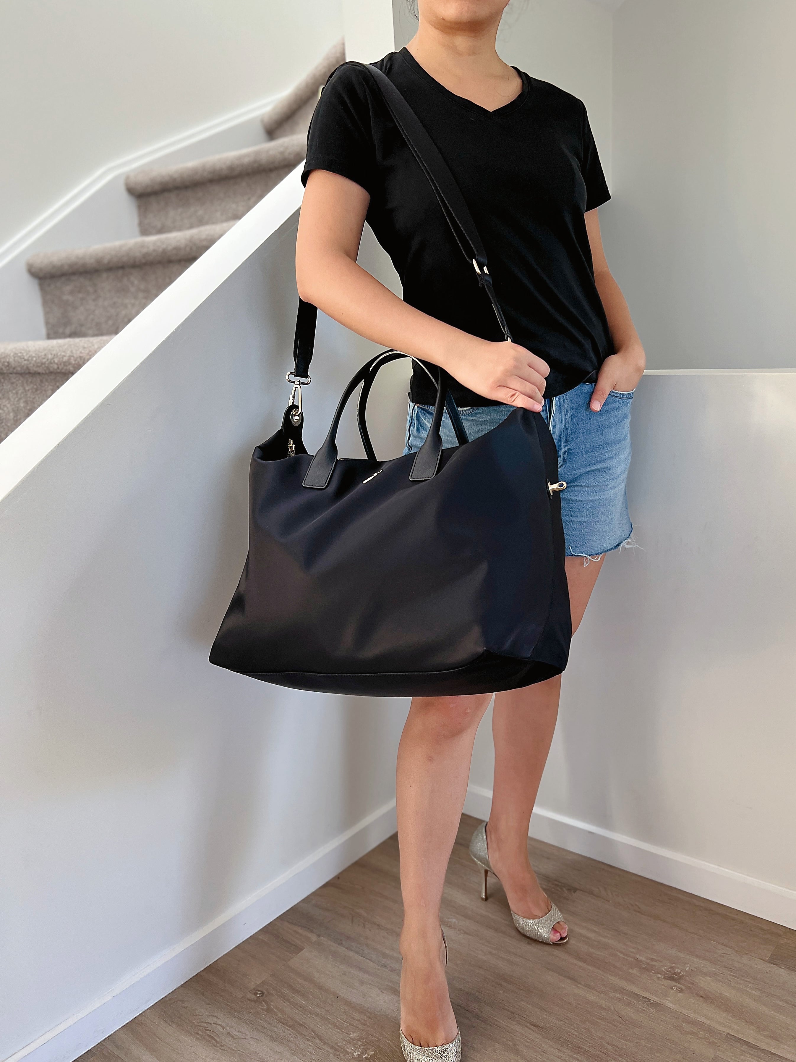 Kate Spade Black Front Logo Classic Carryall Large Travel Bag Like New
