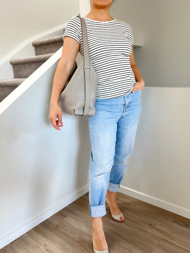 Alexander Wang Grey Leather Slouchy Bucket Shoulder Bag Excellent