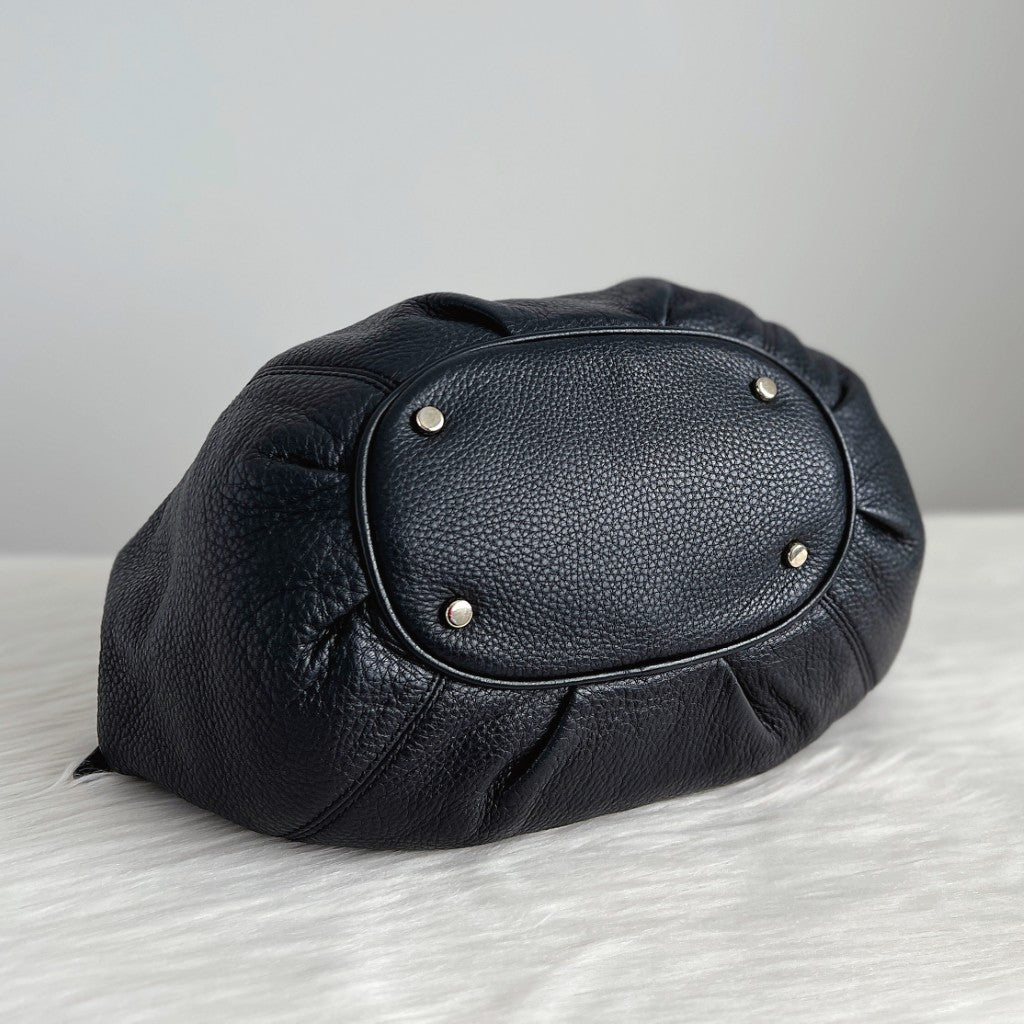 Kate Spade Black Leather Triple Compartment Shoulder Bag Excellent
