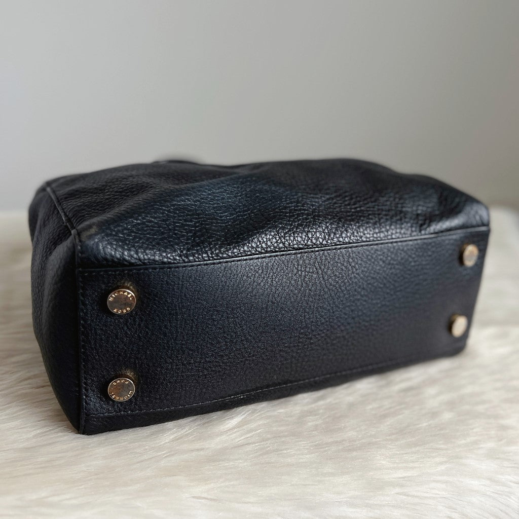 Michael Kors Black Leather Triple Compartment 2 Way Shoulder Bag