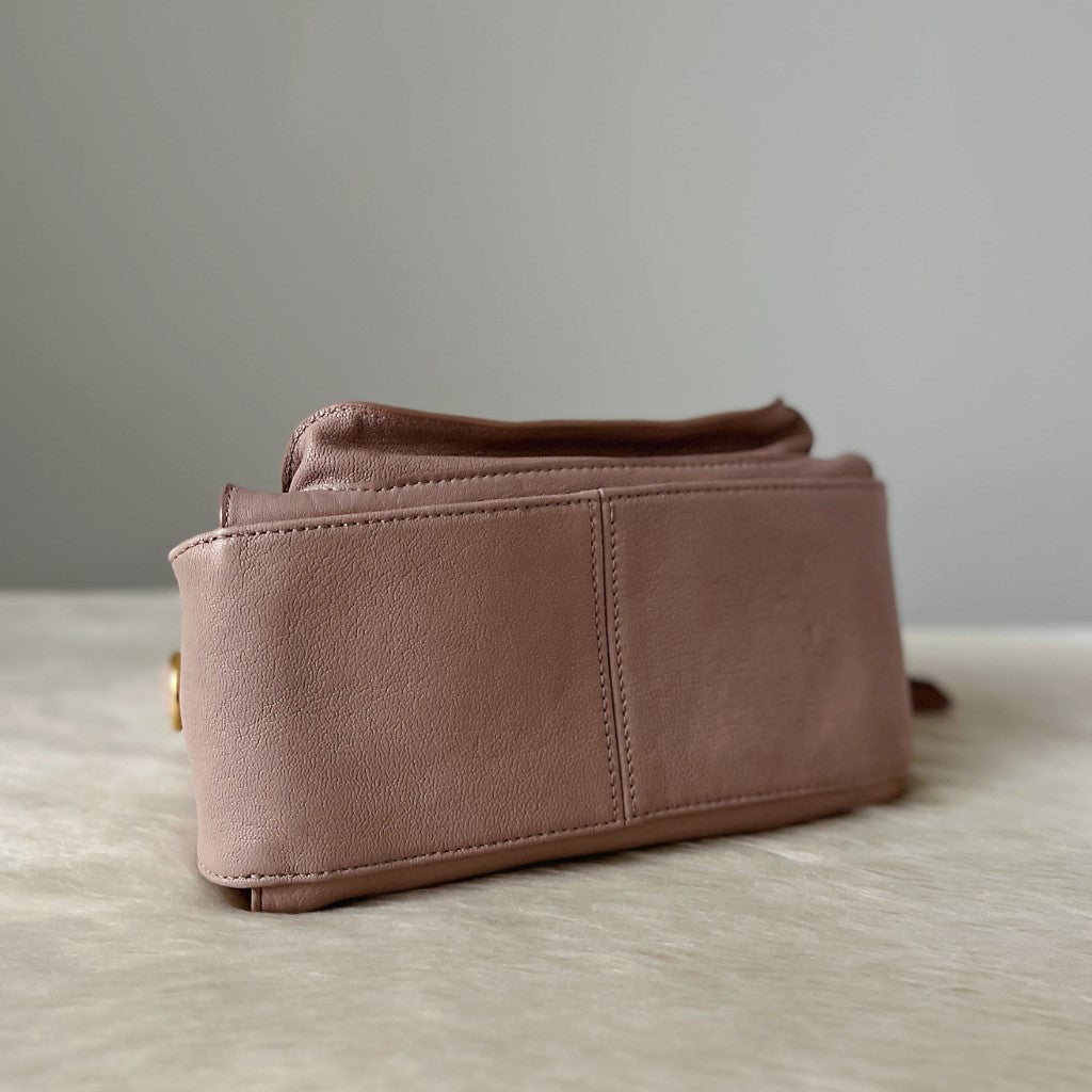 See by Chloe Blush Pink Leather Ring Detail 2 Way Shoulder Bag Excellent