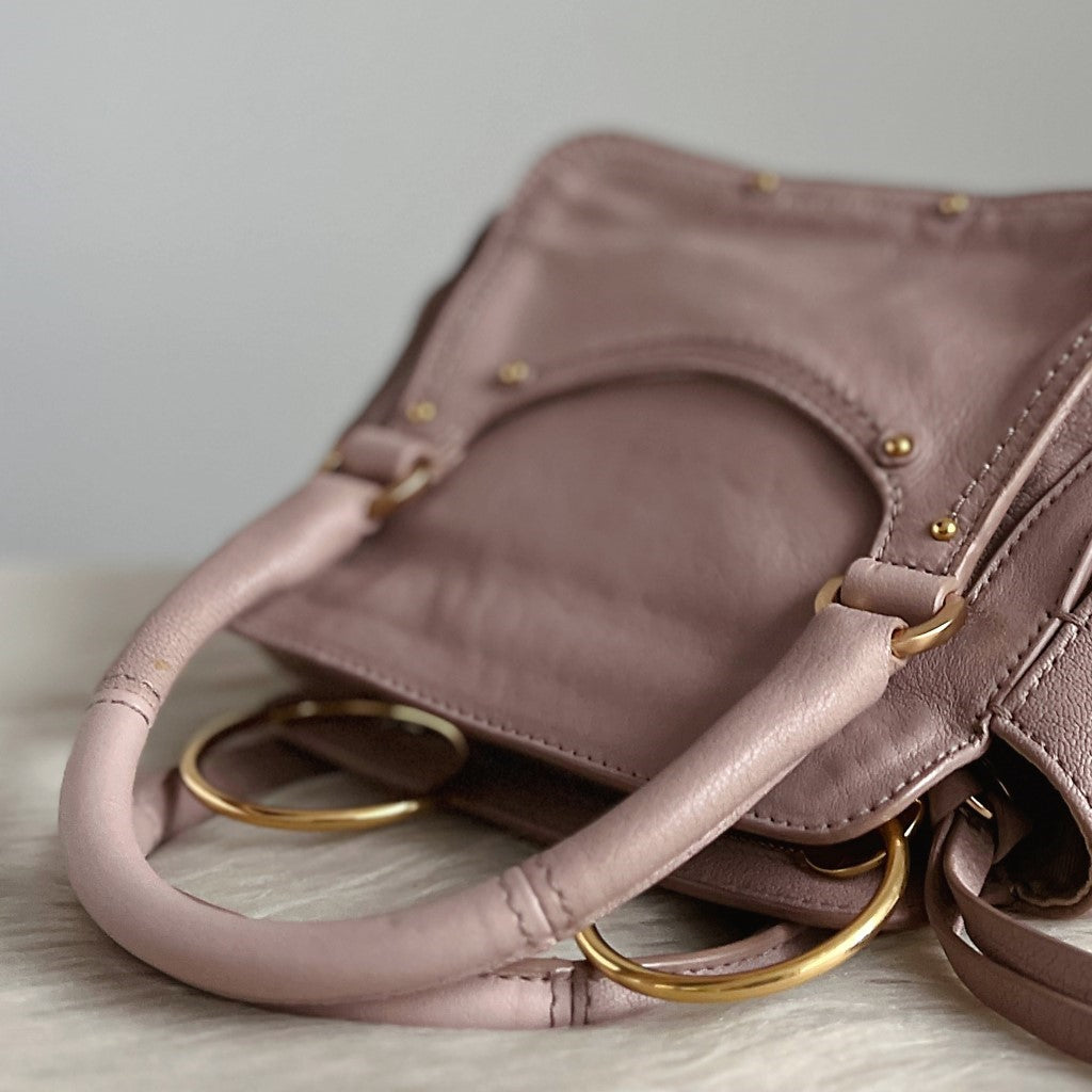 See by Chloe Blush Pink Leather Ring Detail 2 Way Shoulder Bag Excellent