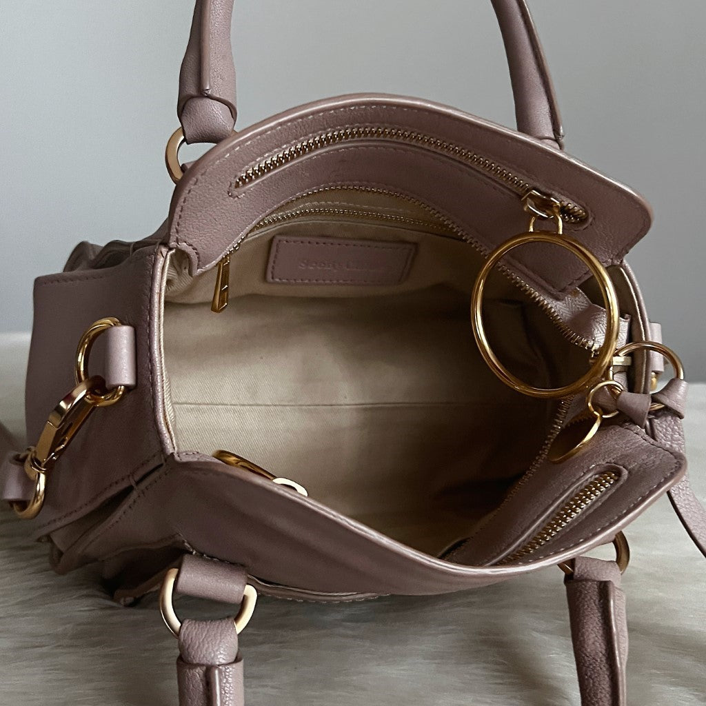 See by Chloe Blush Pink Leather Ring Detail 2 Way Shoulder Bag Excellent