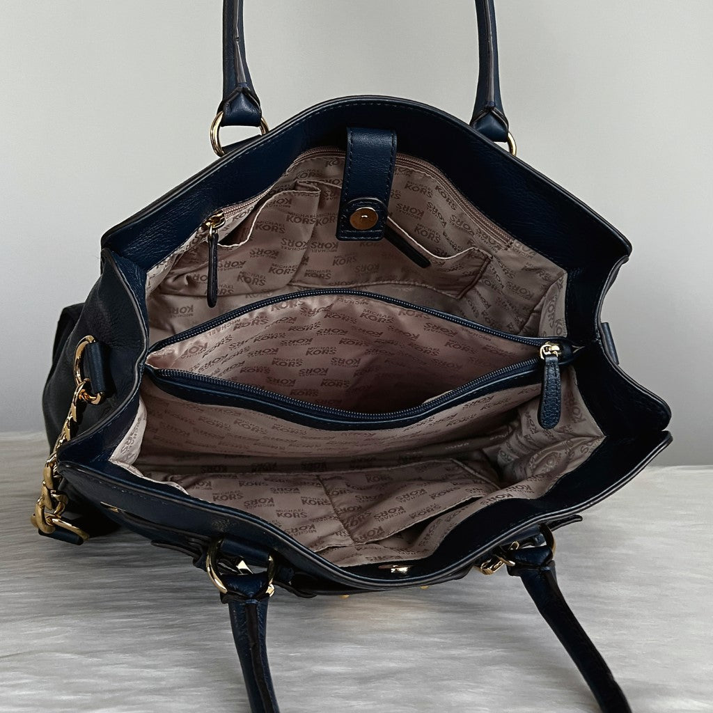 Michael Kors Navy Leather Hamilton 2 Way Shoulder Bag Excellent