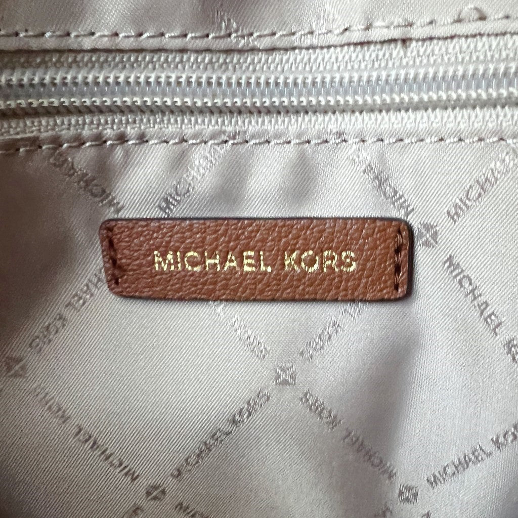 Michael Kors Caramel Leather Monogram 2 Way Shoulder Like New
