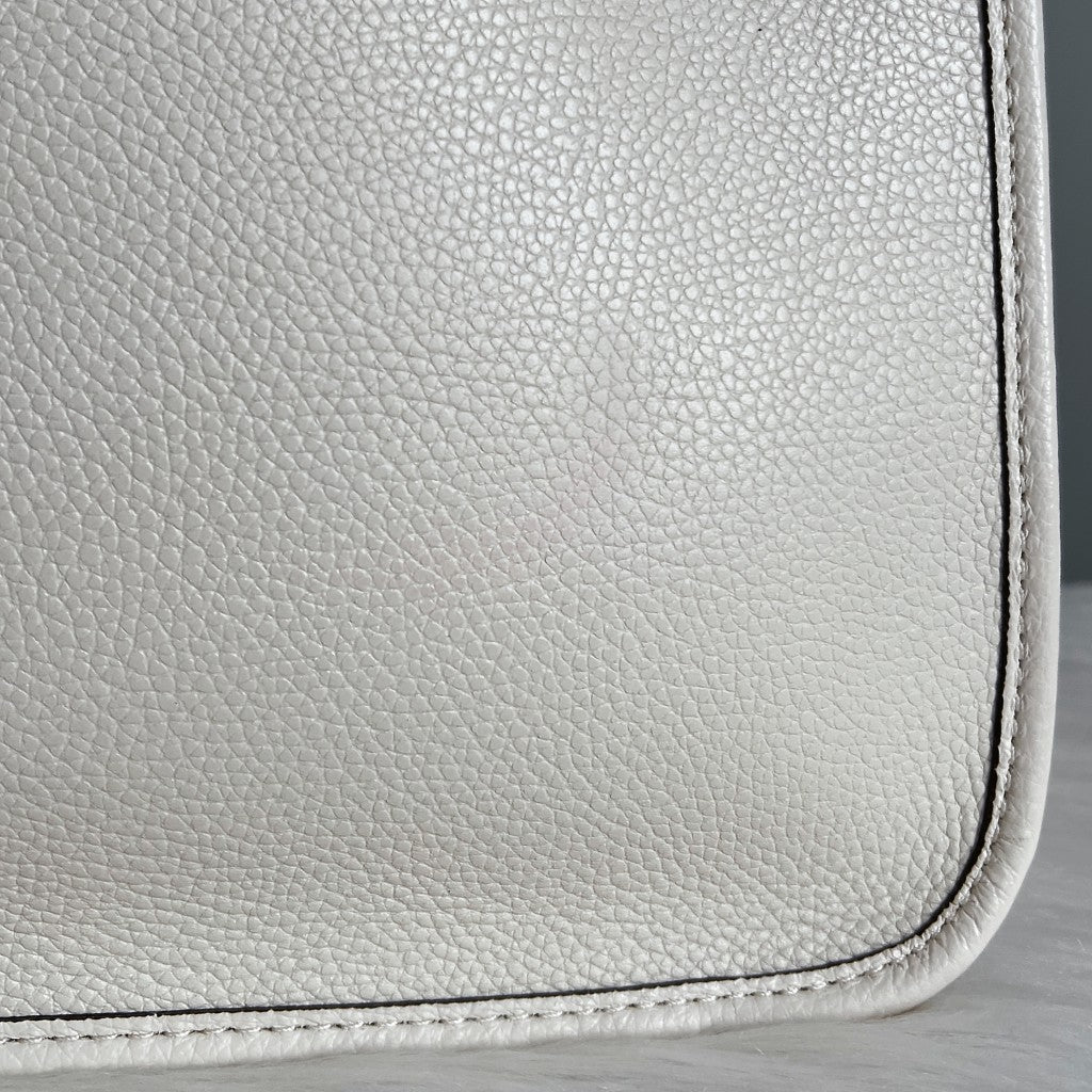 Coach Creamy Leather Triple Compartment Career 2 Way Shoulder Bag