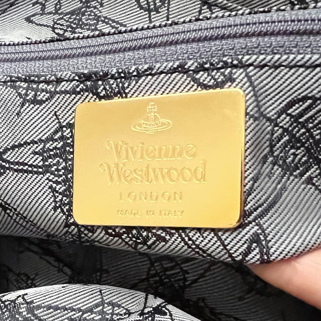Vivienne Westwood Signature Patterned Carryall Shoulder Bag Excellent