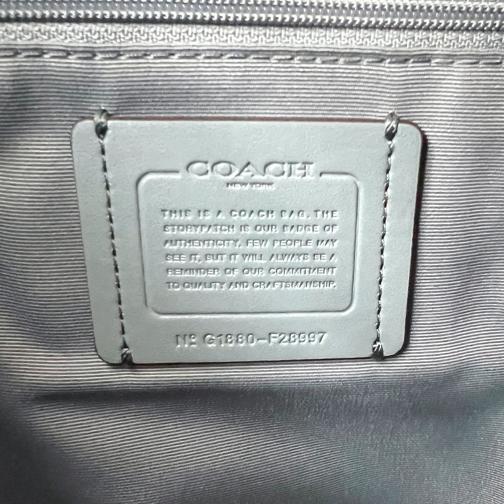 Coach Teal Leather Triple Compartment Career Shoulder Bag Like New