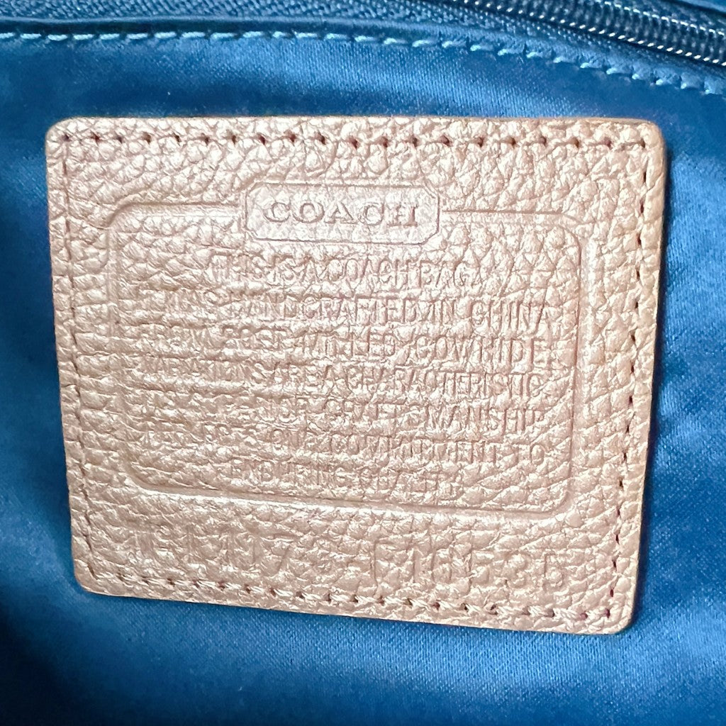 Coach Champagne Leather Side Detail Slouchy Carryall Shoulder Bag Excellent