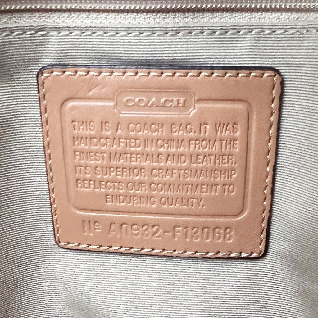 Coach Caramel Leather Monogram Patchwork Tassel Detail Shoulder Bag Excellent