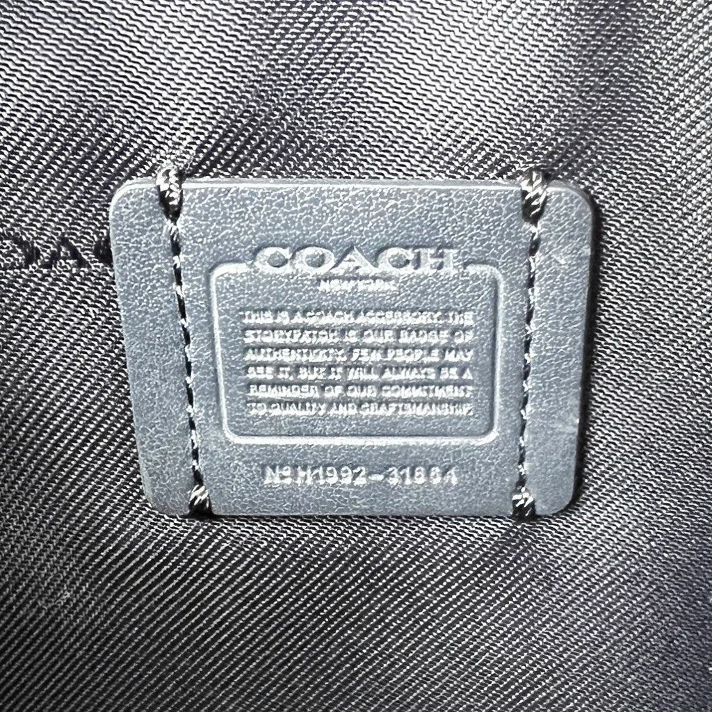 Coach Two Tone Leather Front Detail Crossbody Shoulder Bag + Pouch Like New