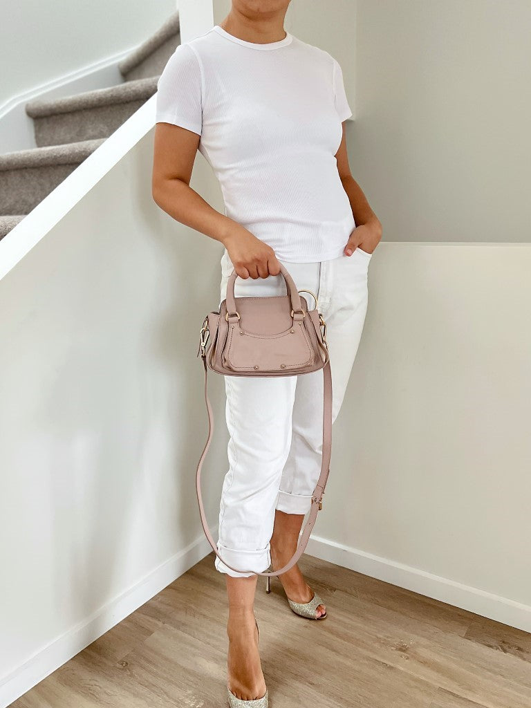 See by Chloe Blush Pink Leather Ring Detail 2 Way Shoulder Bag Excellent