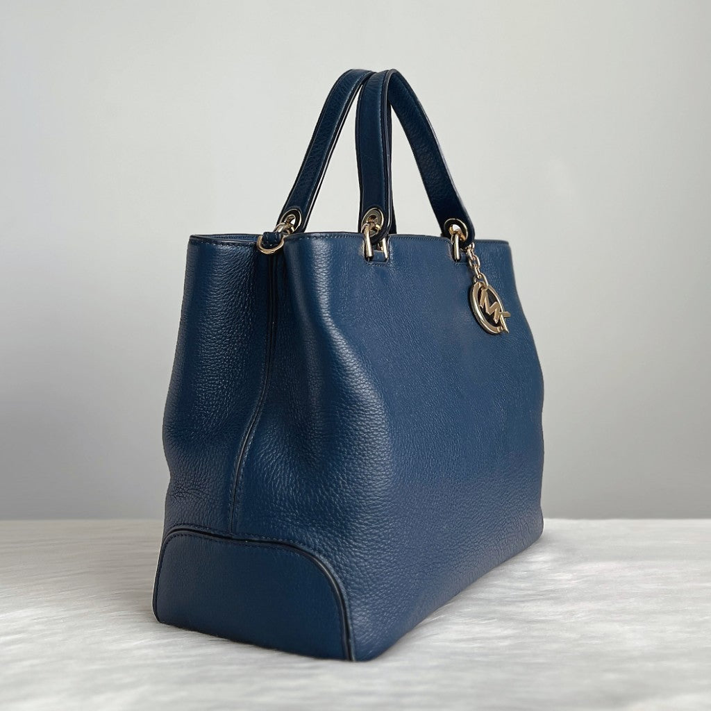 Michael Kors Navy Leather Triple Compartment 2 Way Shoulder Bag Excellent
