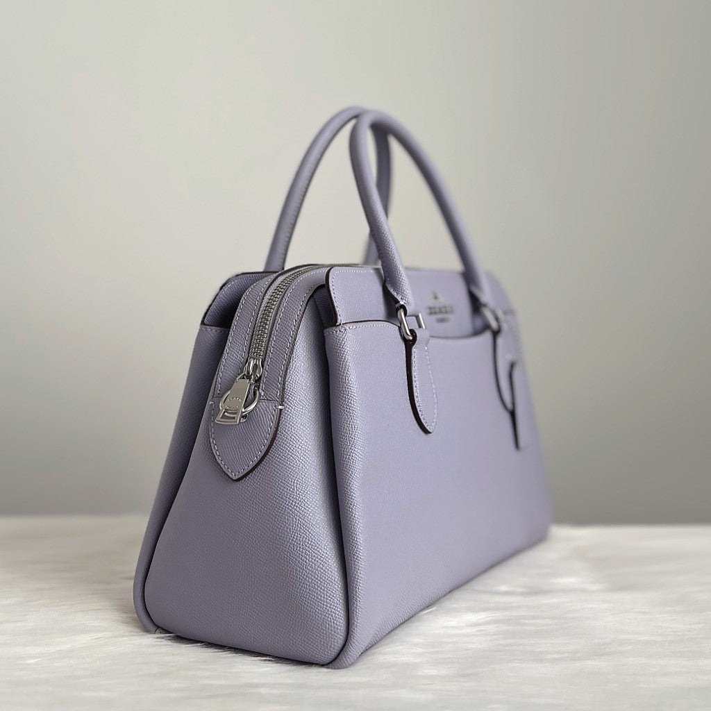 Coach Lavender Leather Triple Compartment 2 Way Shoulder Bag Like New