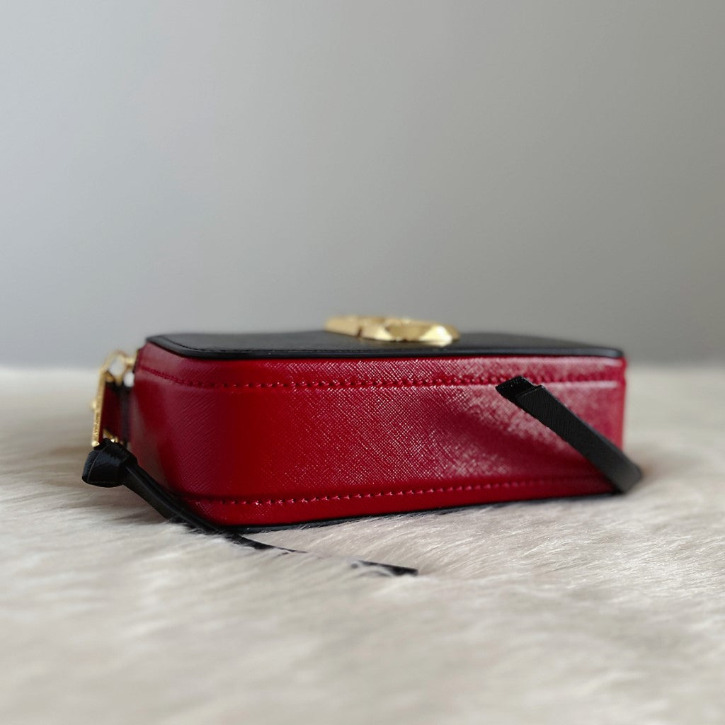 Marc Jacobs Tri-Tone Leather Camera Crossbody Shoulder Bag Excellent